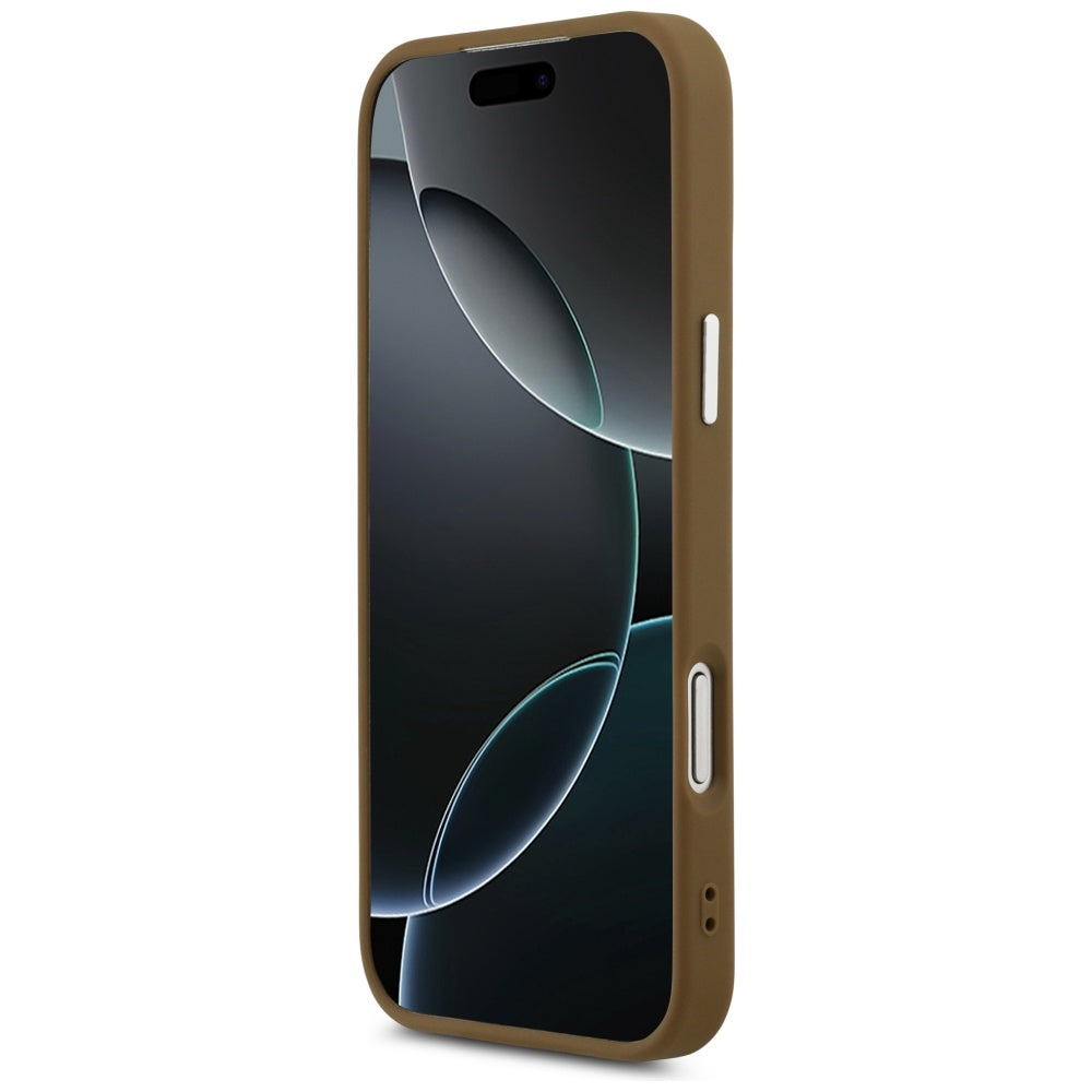 MagSafe-deksel for Apple iPhone 17 Pro, Guess, Triangle Logo, Sølvbrun