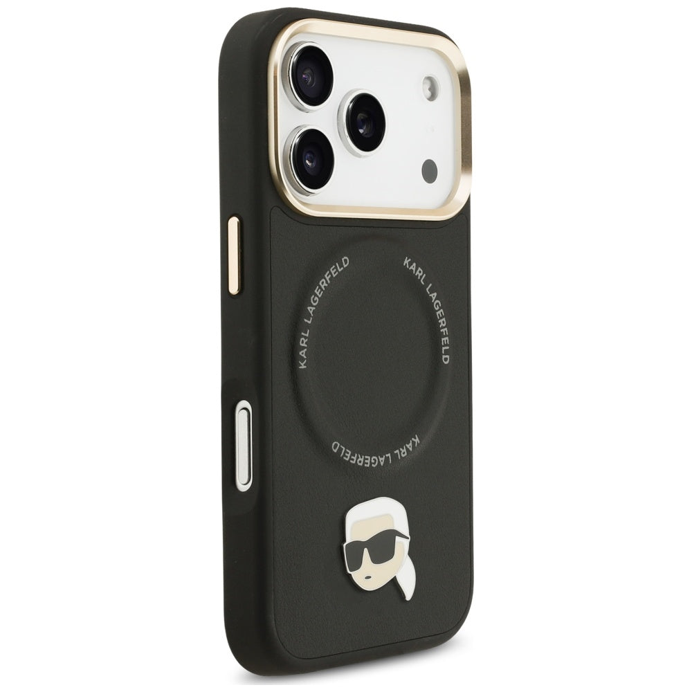 MagSafe-deksel for Apple iPhone 17 Pro, Karl Lagerfeld, Big Strap Karl Metal Logo, Svart