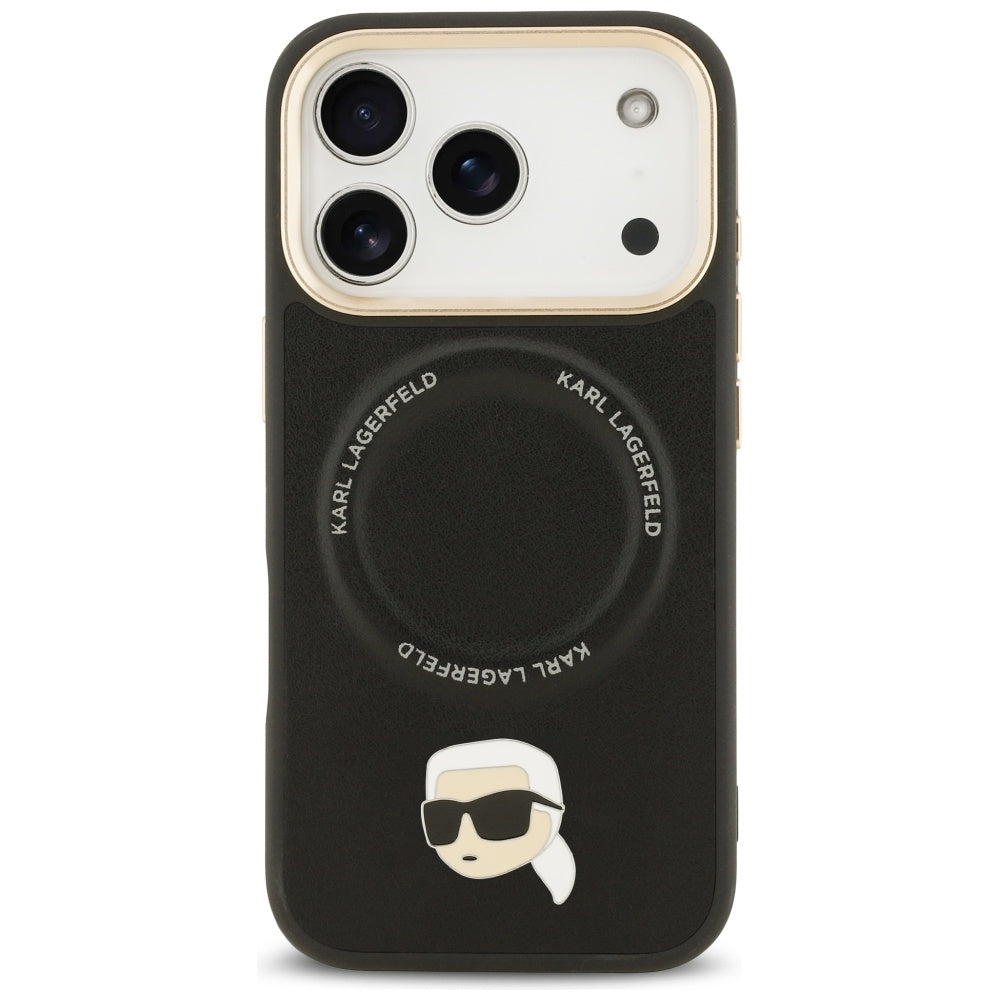 MagSafe-deksel for Apple iPhone 17 Pro, Karl Lagerfeld, Big Strap Karl Metal Logo, Svart