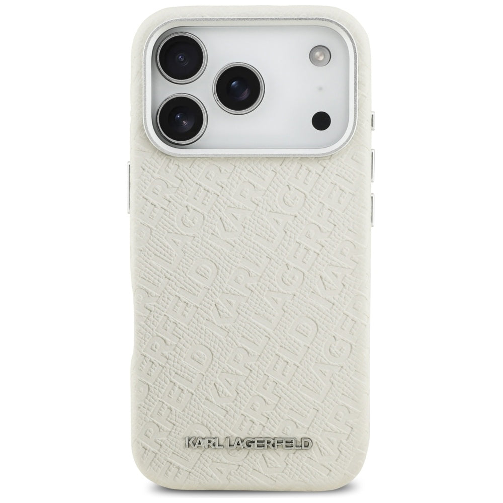 MagSafe-deksel for Apple iPhone 17 Pro, Karl Lagerfeld, FW Stamped Karl, Beige