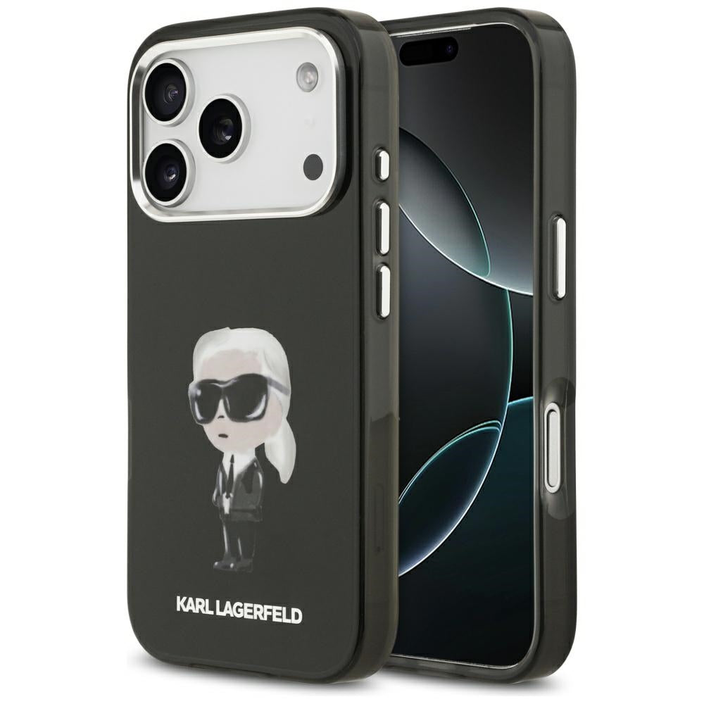 MagSafe-deksel for Apple iPhone 17 Pro, Karl Lagerfeld, IML Aquarelle Karl Ikonik, Svart
