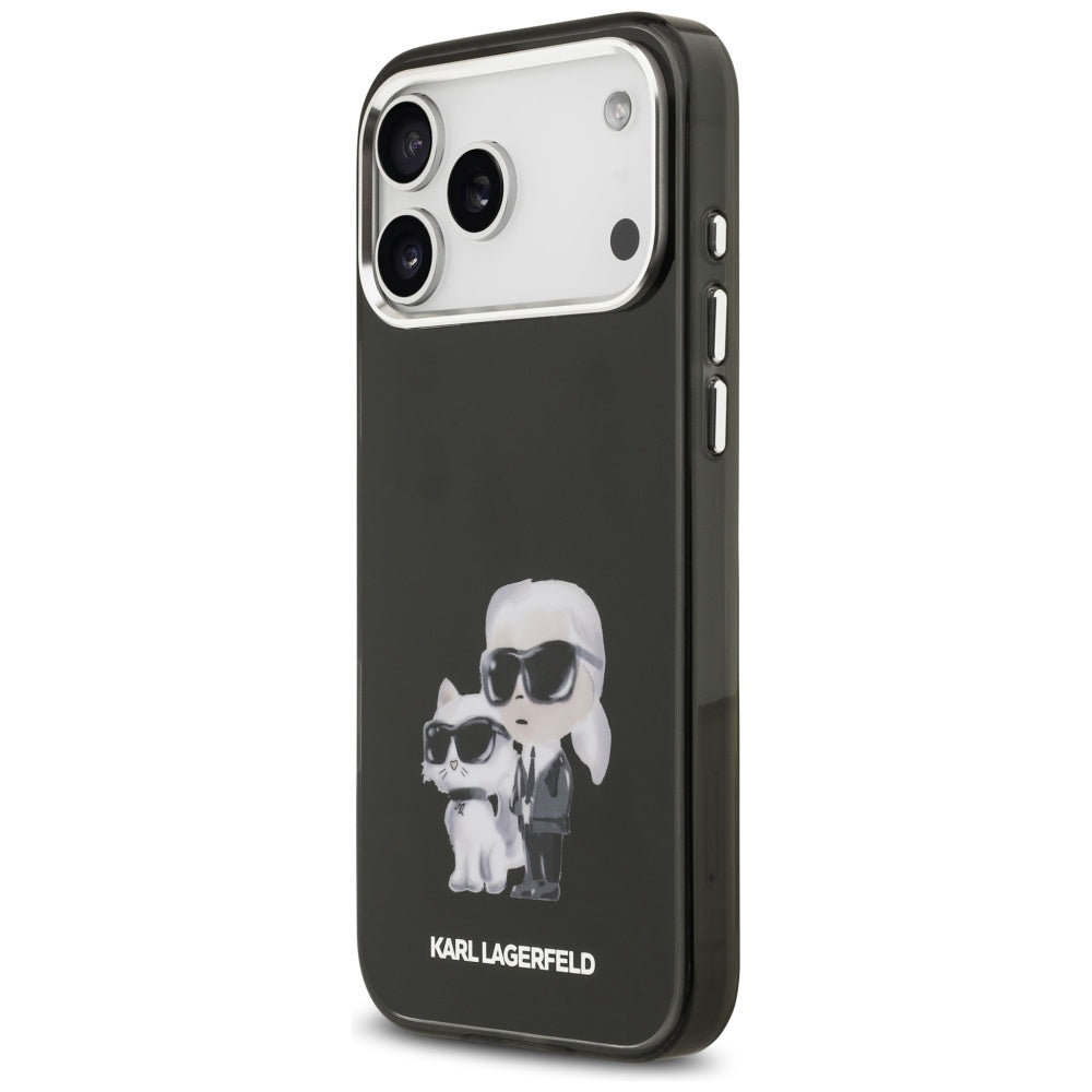 MagSafe-deksel for Apple iPhone 17 Pro, Karl Lagerfeld, IML Aquarelle Logo Karl & Choupette, Svart