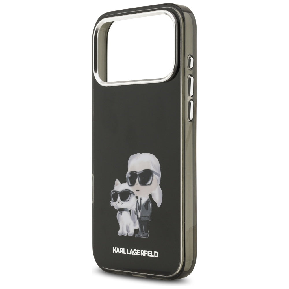 MagSafe-deksel for Apple iPhone 17 Pro, Karl Lagerfeld, IML Aquarelle Logo Karl & Choupette, Svart