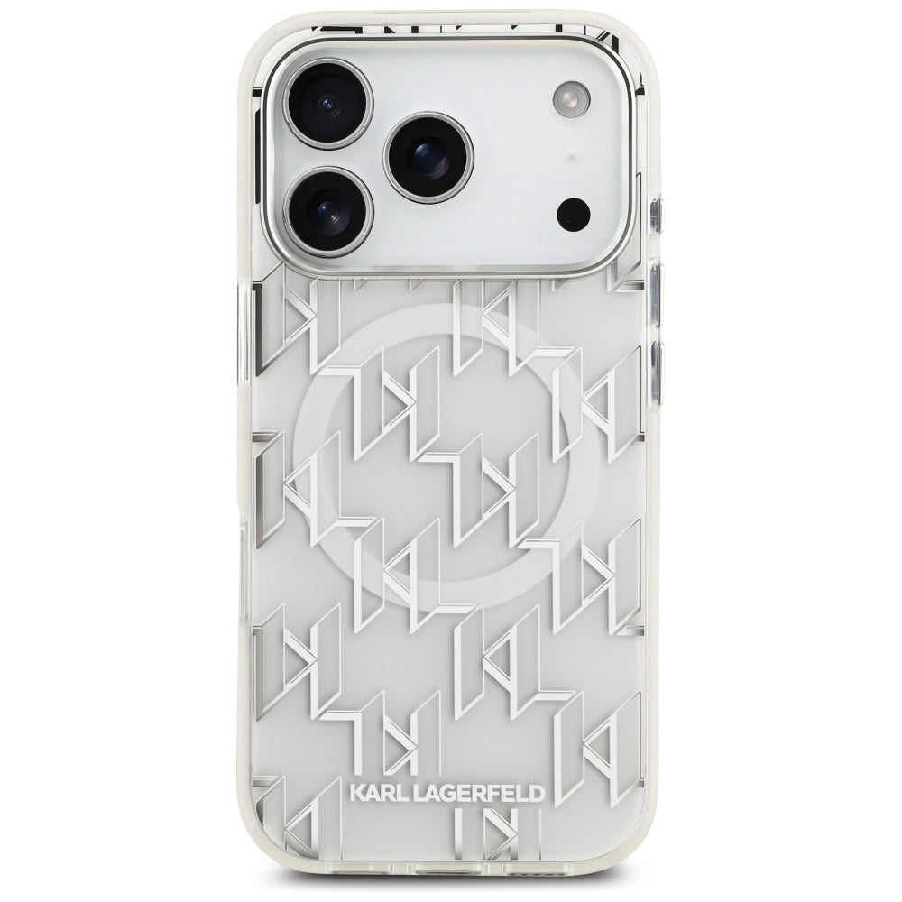 MagSafe-deksel for Apple iPhone 17 Pro, Karl Lagerfeld, IML KL Monogram, Hvit
