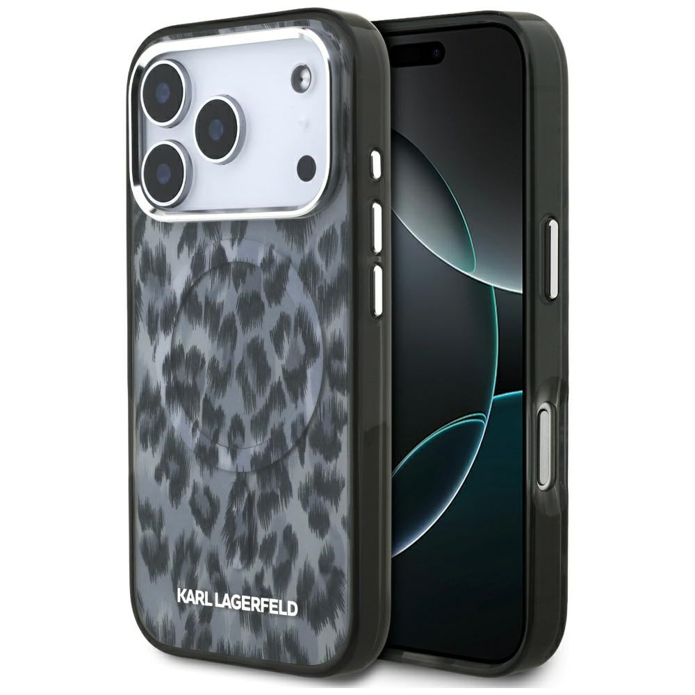 MagSafe-deksel for Apple iPhone 17 Pro, Karl Lagerfeld, IML Leopard-mønster, Svart