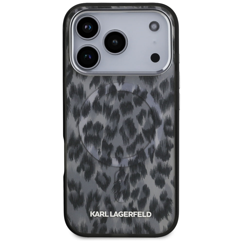 MagSafe-deksel for Apple iPhone 17 Pro, Karl Lagerfeld, IML Leopard-mønster, Svart