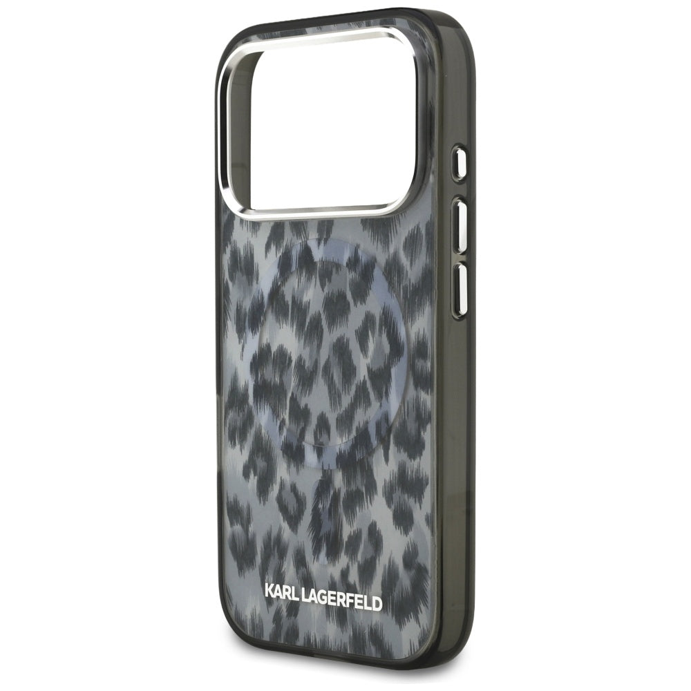 MagSafe-deksel for Apple iPhone 17 Pro, Karl Lagerfeld, IML Leopard-mønster, Svart