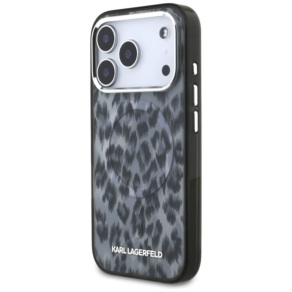 MagSafe-deksel for Apple iPhone 17 Pro, Karl Lagerfeld, IML Leopard-mønster, Svart