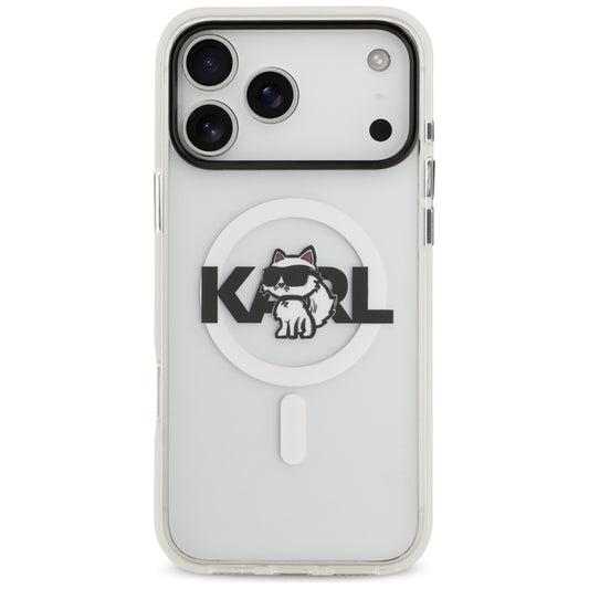 MagSafe deksel for Apple iPhone 17 Pro, Karl Lagerfeld, IML Sketch Logo Choupette, Gjennomsiktig