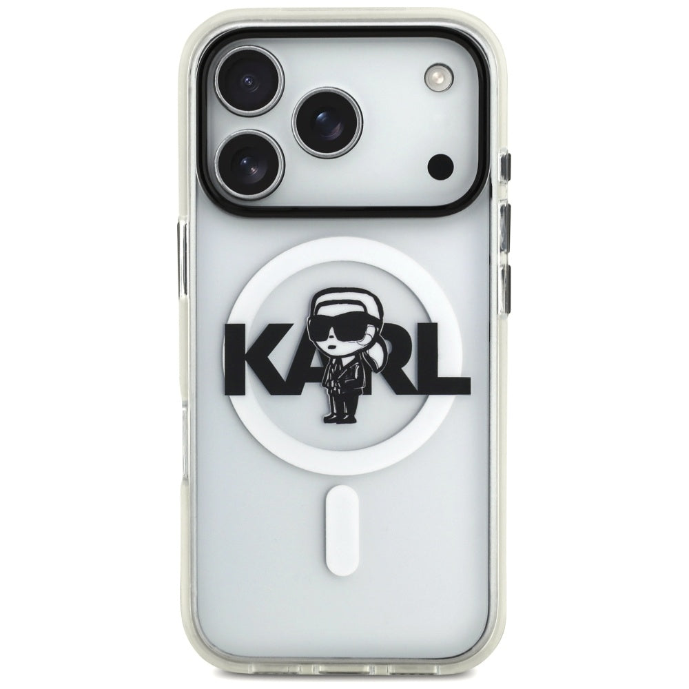 MagSafe-deksel for Apple iPhone 17 Pro, Karl Lagerfeld, IML Sketch Logo Karl, Gjennomsiktig