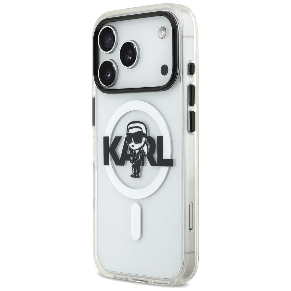 MagSafe-deksel for Apple iPhone 17 Pro, Karl Lagerfeld, IML Sketch Logo Karl, Gjennomsiktig