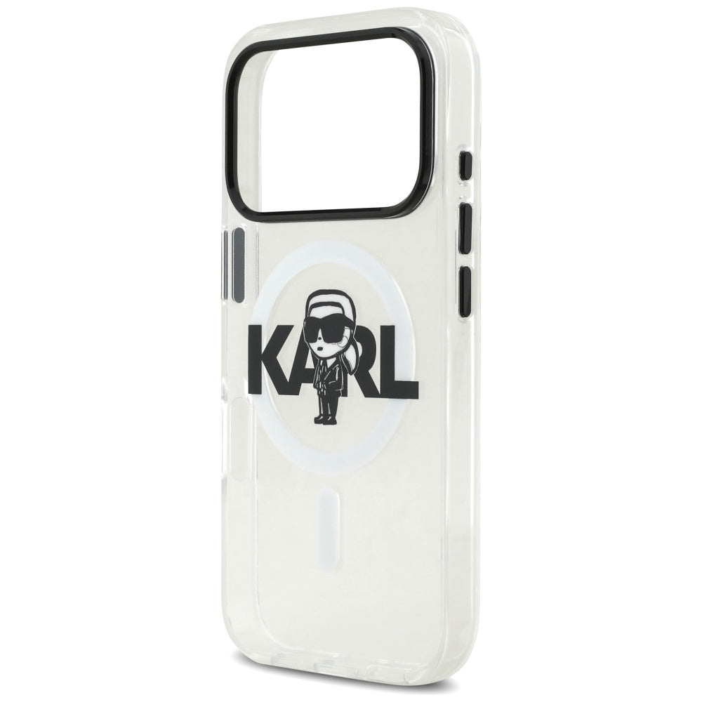 MagSafe-deksel for Apple iPhone 17 Pro, Karl Lagerfeld, IML Sketch Logo Karl, Gjennomsiktig