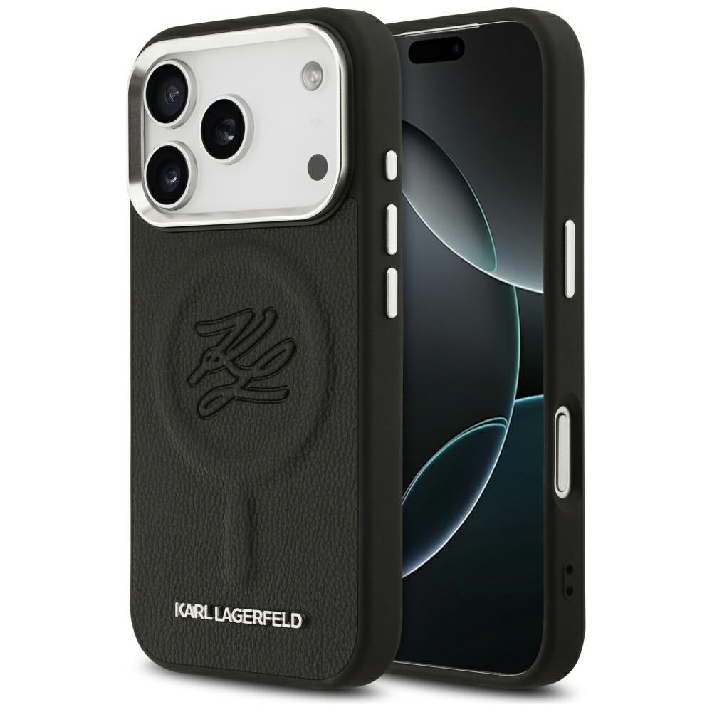 MagSafe-deksel for Apple iPhone 17 Pro, Karl Lagerfeld, Initial & Metal Logo, Svart