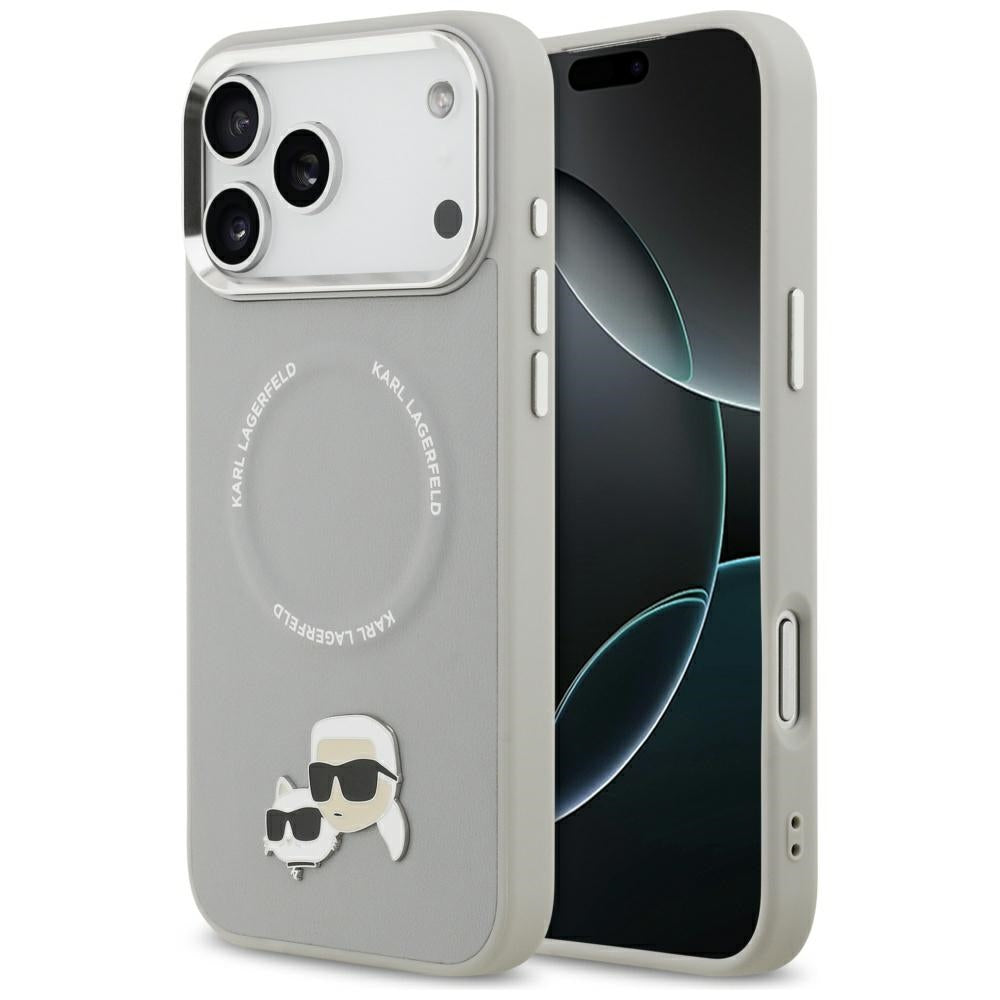 MagSafe-deksel for Apple iPhone 17 Pro, Karl Lagerfeld, Karl & Choupette Pins, Grå