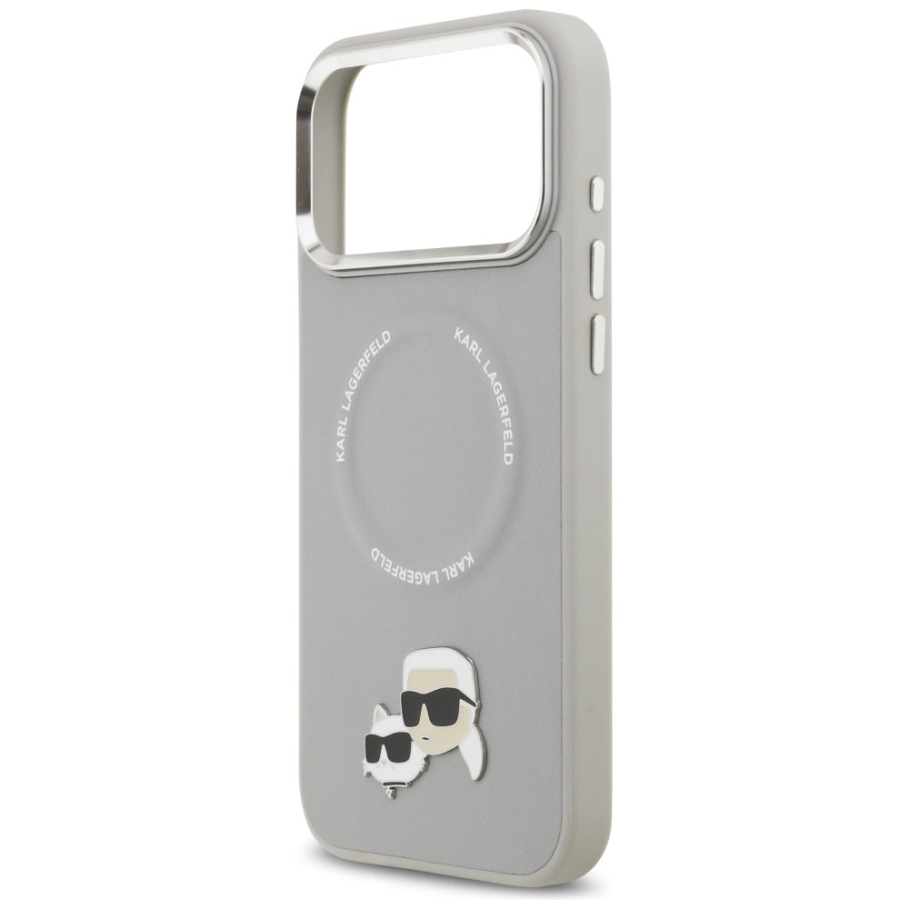 MagSafe-deksel for Apple iPhone 17 Pro, Karl Lagerfeld, Karl & Choupette Pins, Grå