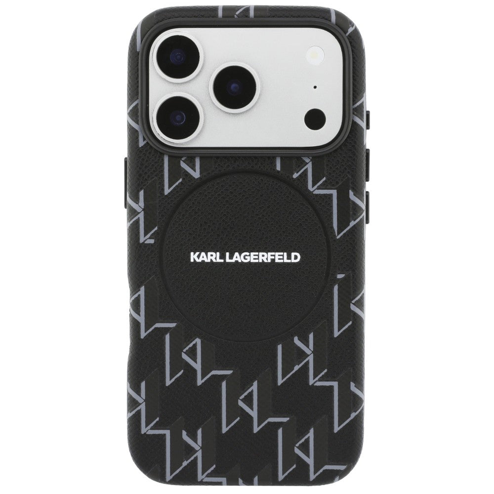 MagSafe-deksel for Apple iPhone 17 Pro, Karl Lagerfeld, KL Monogram Logo, Svart
