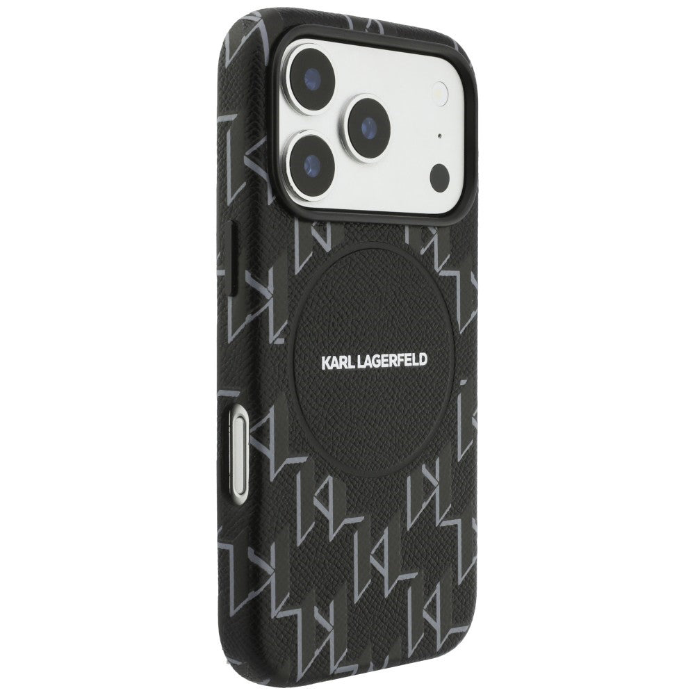 MagSafe-deksel for Apple iPhone 17 Pro, Karl Lagerfeld, KL Monogram Logo, Svart
