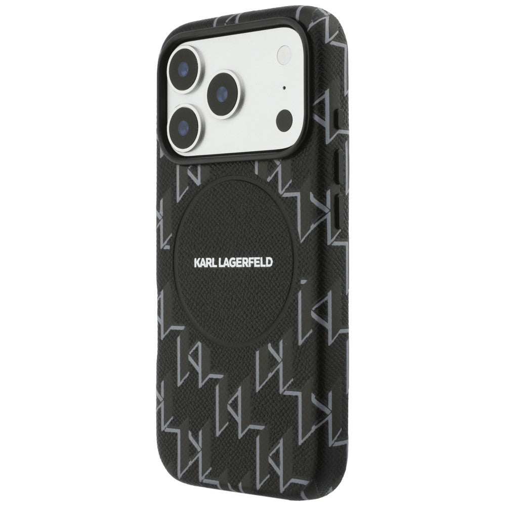 MagSafe-deksel for Apple iPhone 17 Pro, Karl Lagerfeld, KL Monogram Logo, Svart