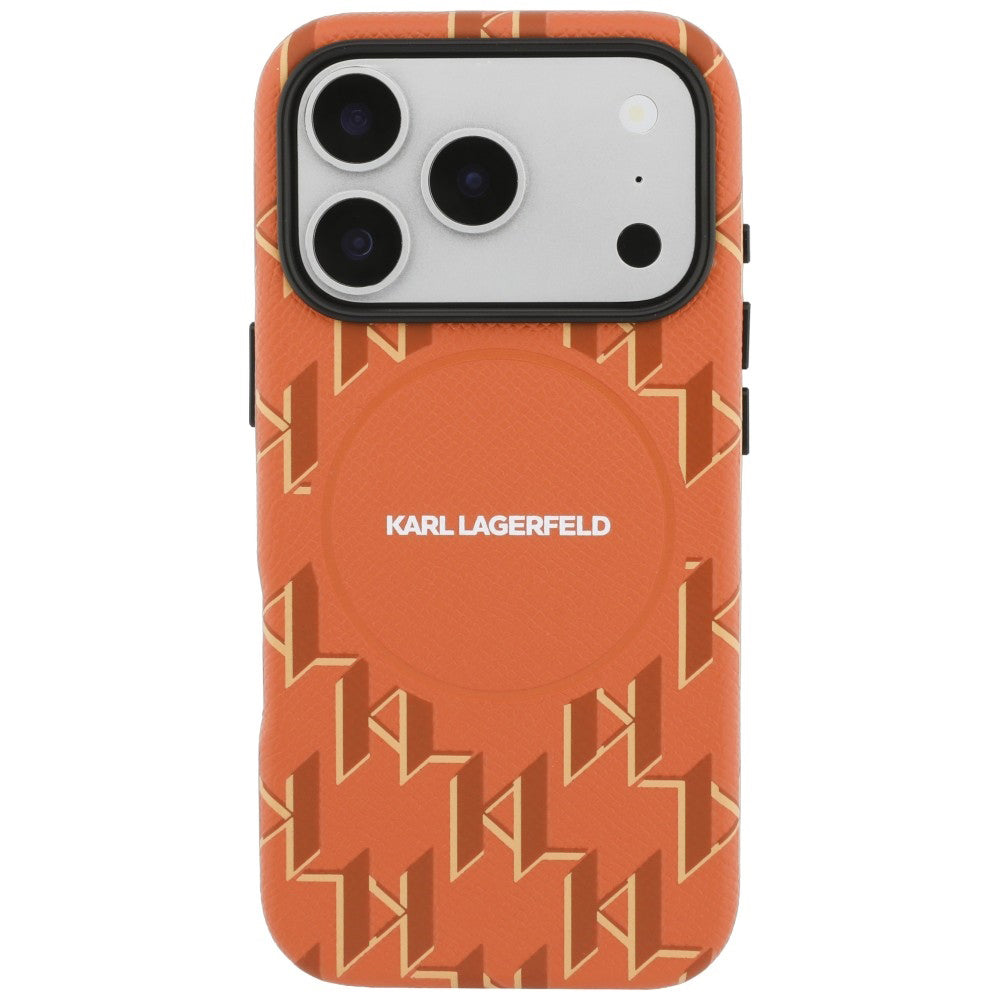 MagSafe-deksel for Apple iPhone 17 Pro, Karl Lagerfeld, KL Monogram Logo, Oransje