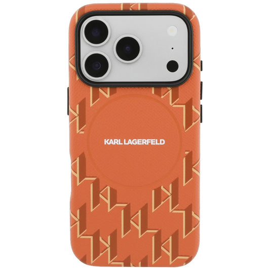 MagSafe-deksel for Apple iPhone 17 Pro, Karl Lagerfeld, KL Monogram Logo, Oransje