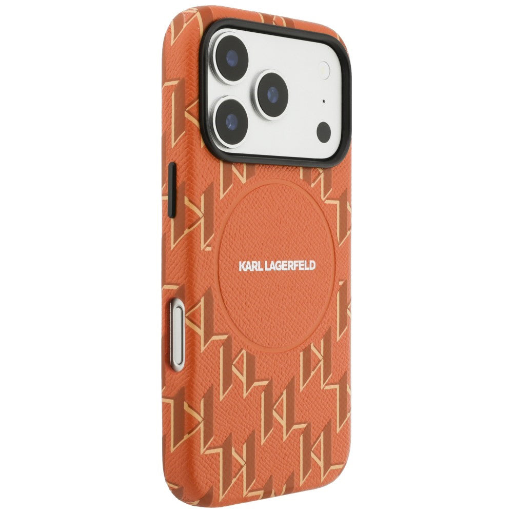 MagSafe-deksel for Apple iPhone 17 Pro, Karl Lagerfeld, KL Monogram Logo, Oransje
