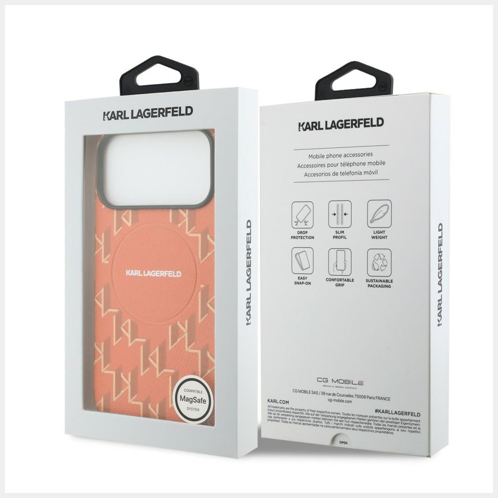 MagSafe-deksel for Apple iPhone 17 Pro, Karl Lagerfeld, KL Monogram Logo, Oransje