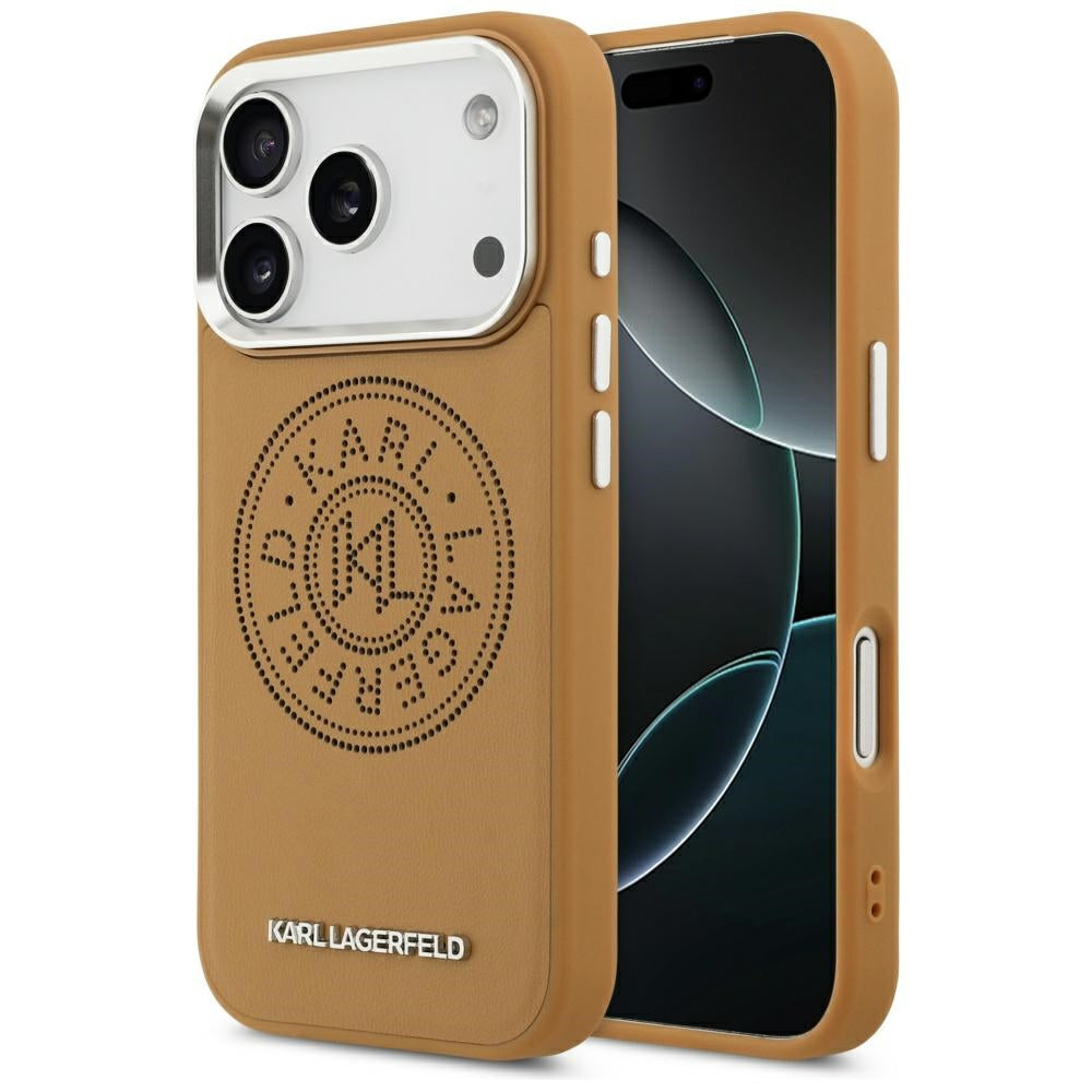 MagSafe-deksel for Apple iPhone 17 Pro, Karl Lagerfeld, Point & Metal Logo, Brun