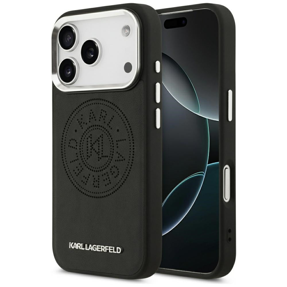 MagSafe-deksel for Apple iPhone 17 Pro, Karl Lagerfeld, Point & Metal Logo, Svart