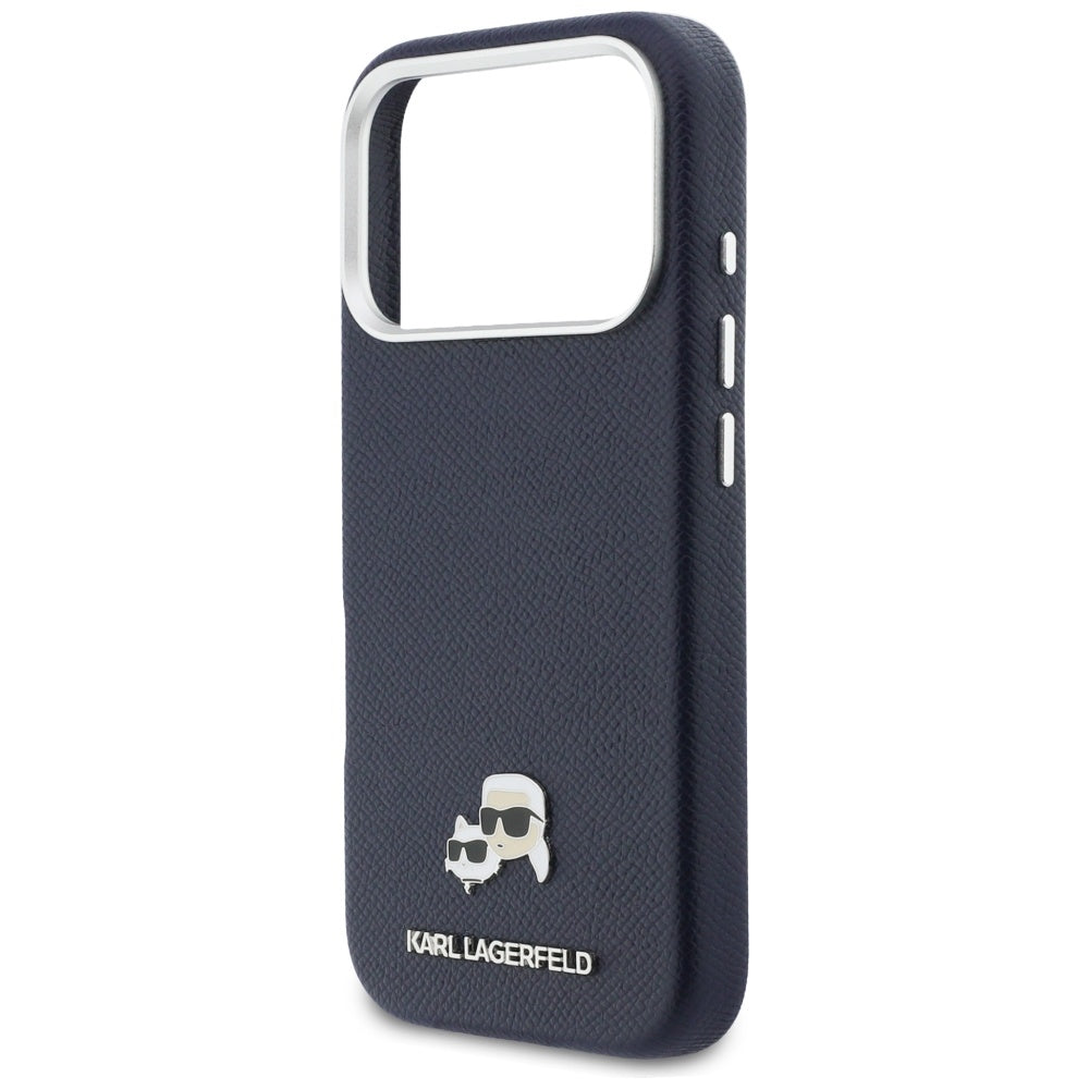 MagSafe-deksel for Apple iPhone 17 Pro, Karl Lagerfeld, Saffiano Karl & Choupette Pins, Blå