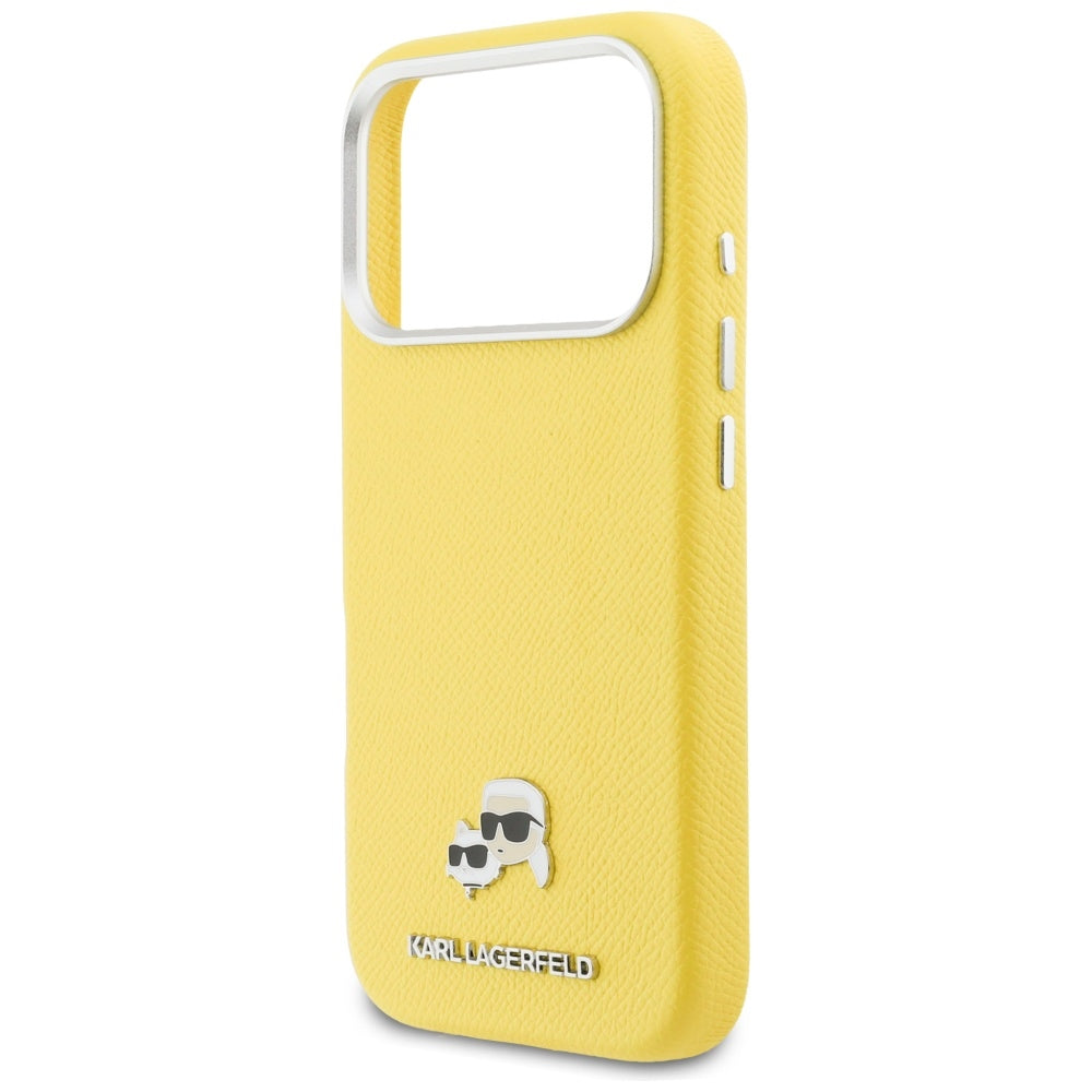MagSafe-deksel for Apple iPhone 17 Pro, Karl Lagerfeld, Saffiano Karl & Choupette Pins, Gul