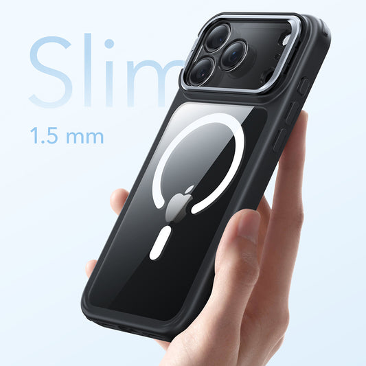 MagSafe-deksel for Apple iPhone 17 Pro Max, ESR, Classic Hybrid Kickstand, Svart Gjennomsiktig