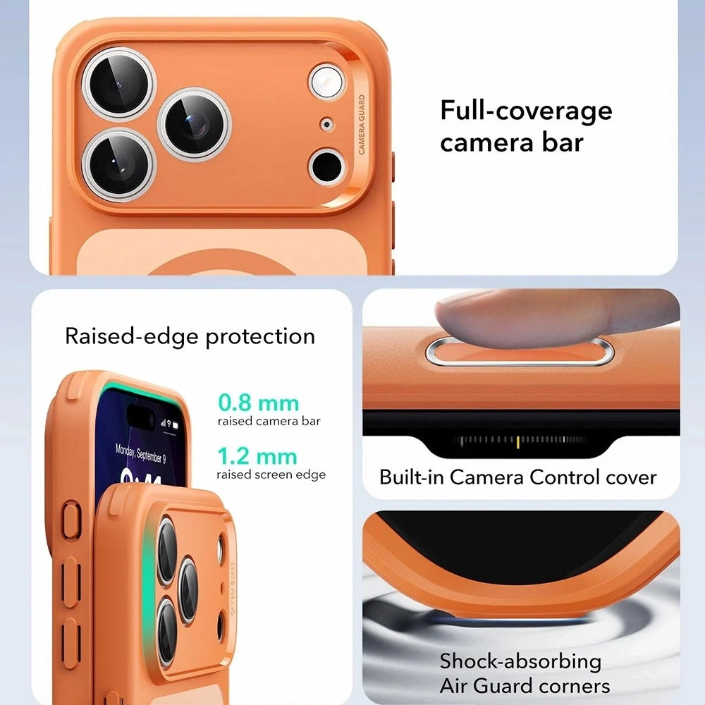 MagSafe-deksel for Apple iPhone 17 Pro Max, ESR, Classic Hybrid Slide, Satinert Oransje