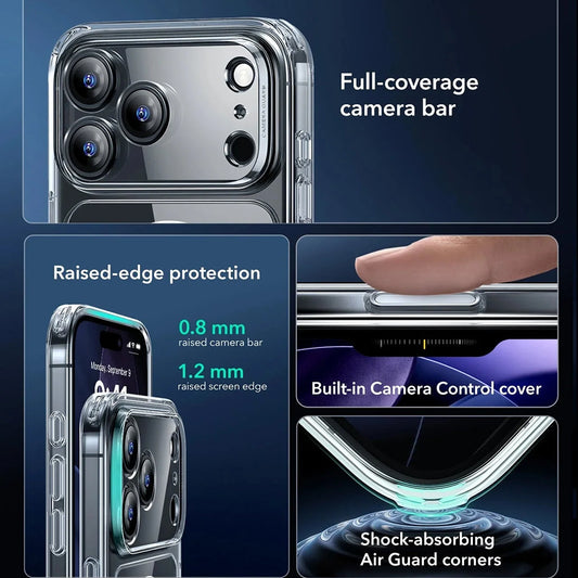 MagSafe-deksel for Apple iPhone 17 Pro Max, ESR, Classic Hybrid, Gjennomsiktig