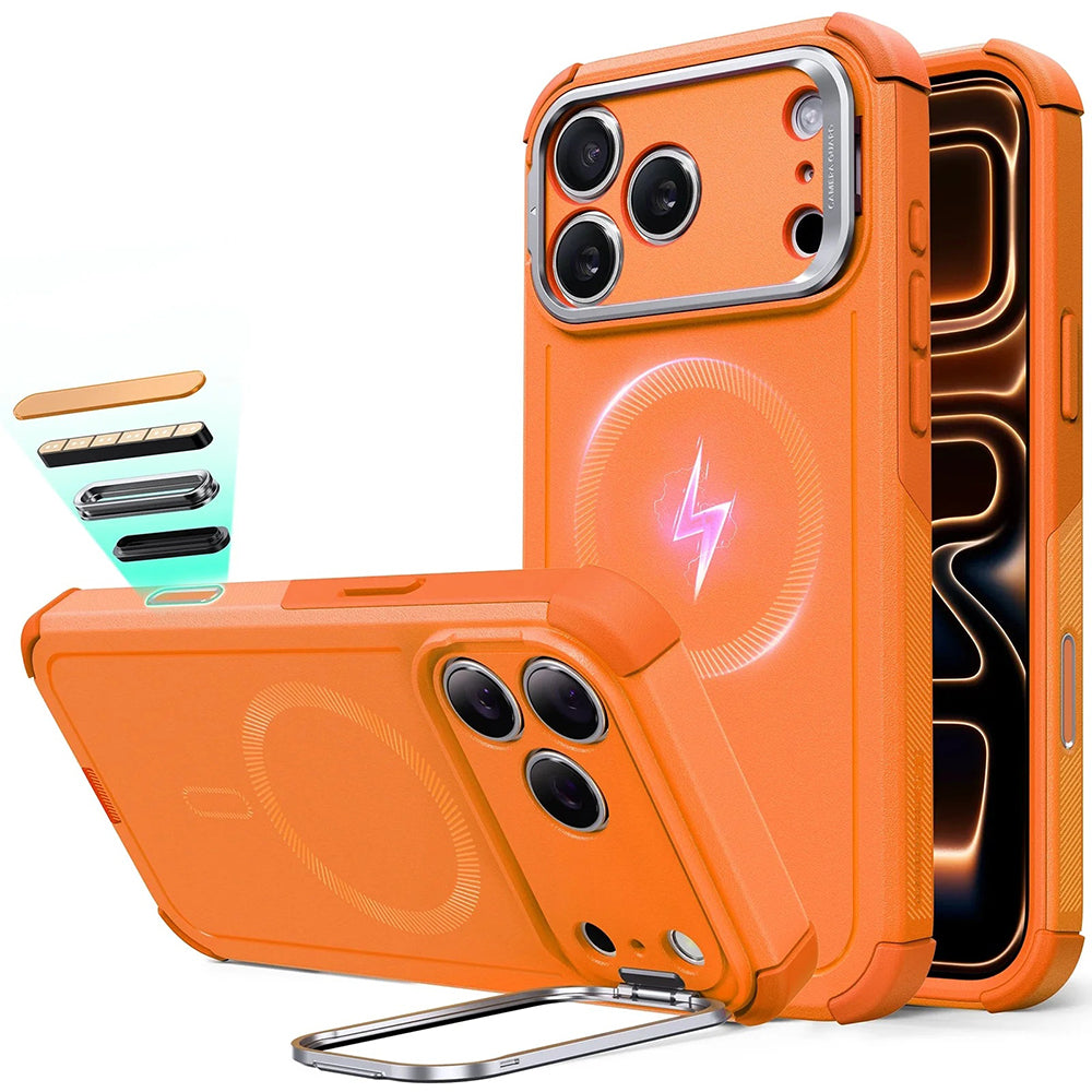 MagSafe-deksel for Apple iPhone 17 Pro Max, ESR, Cyber Armor Kickstand, Oransje