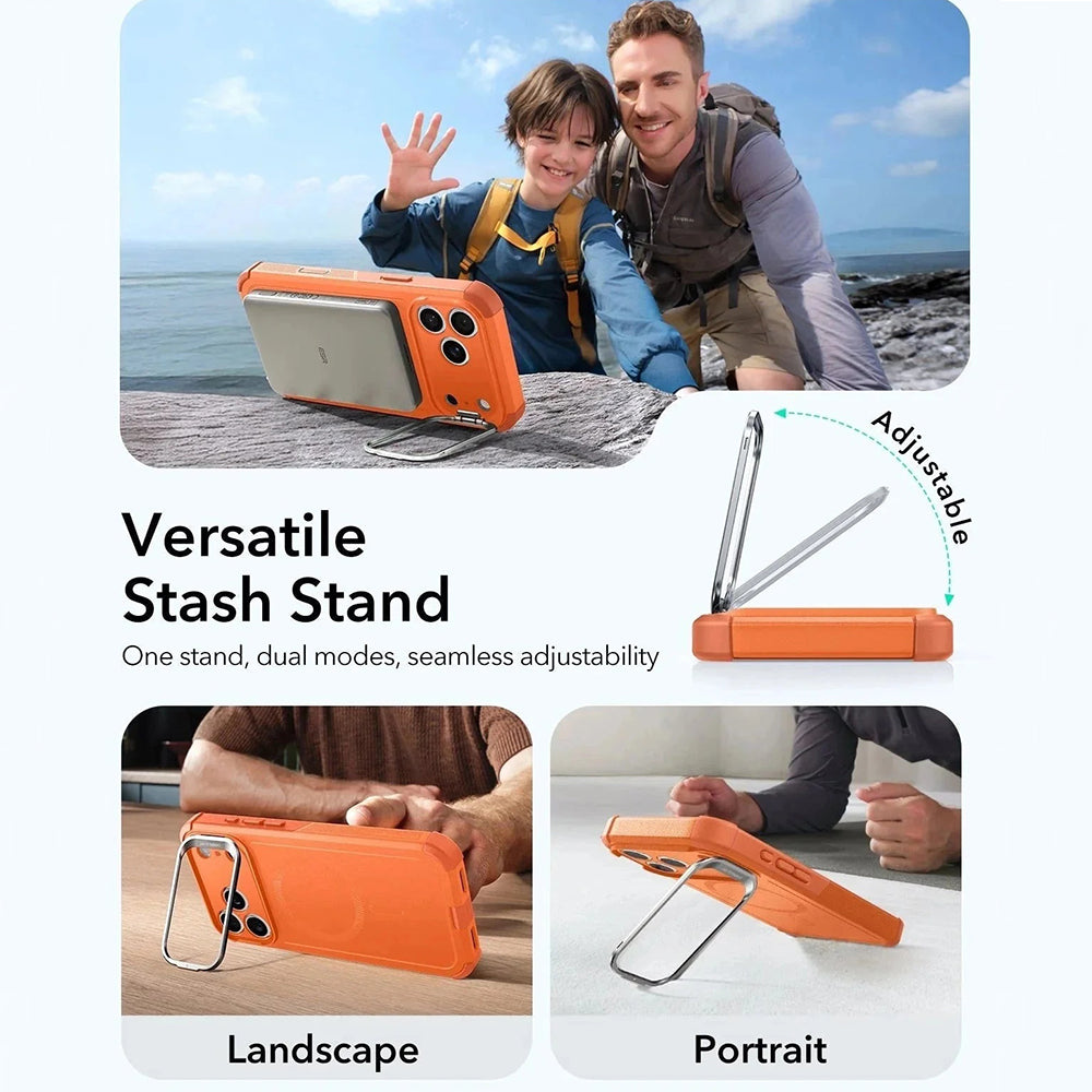 MagSafe-deksel for Apple iPhone 17 Pro Max, ESR, Cyber Armor Kickstand, Oransje