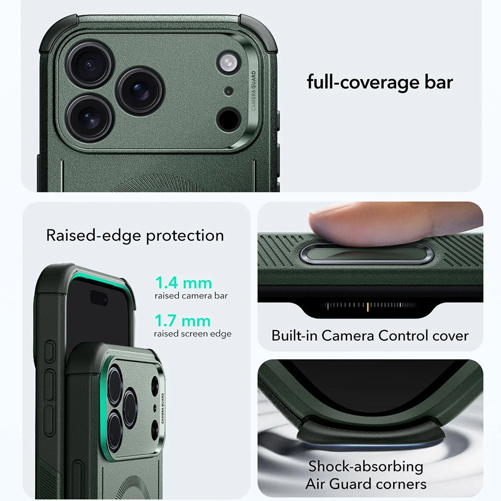 MagSafe-deksel for Apple iPhone 17 Pro Max, ESR, Cyber, Grønn
