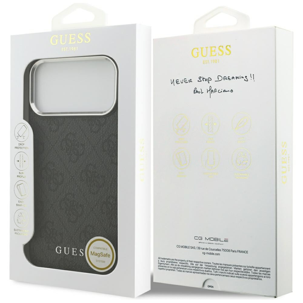 MagSafe-deksel for Apple iPhone 17 Pro Max, Guess, 4G Classic Logo, Svart