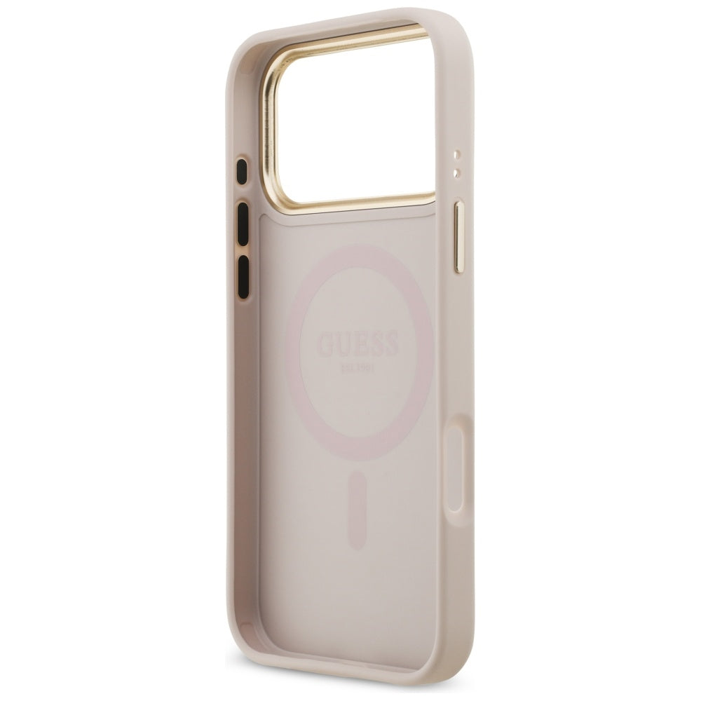 MagSafe-deksel for Apple iPhone 17 Pro Max, Guess, 4G Strass Logo, Rosa