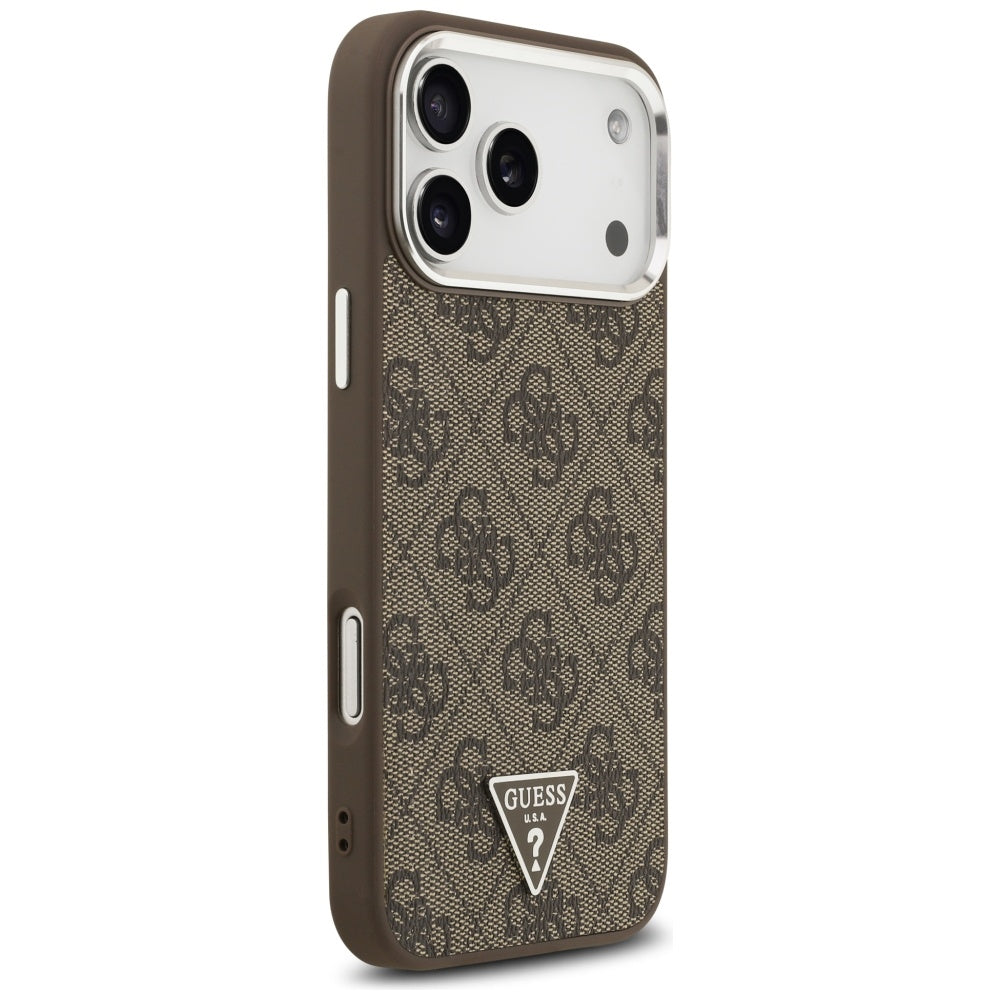 MagSafe-deksel for Apple iPhone 17 Pro Max, Guess, 4G Triangle Logo, Brun