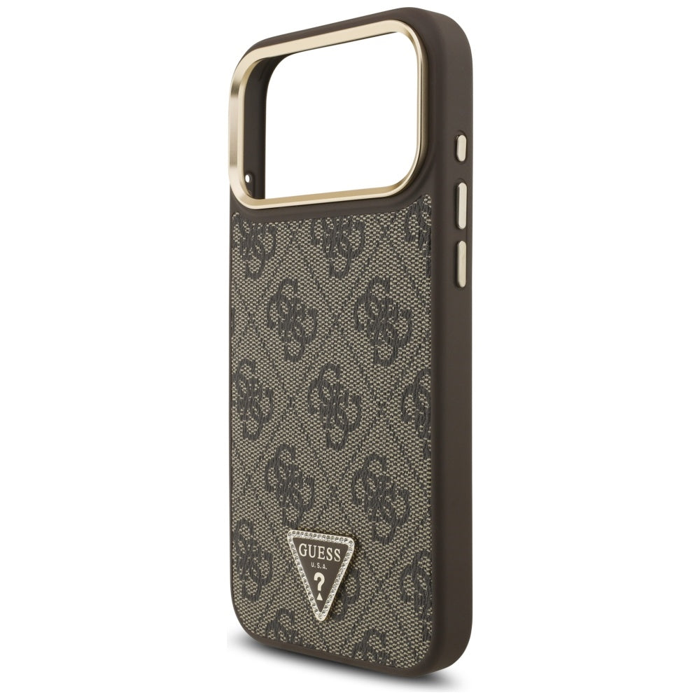 MagSafe-deksel for Apple iPhone 17 Pro Max, Guess, 4G Triangle Logo, Gylden Brun