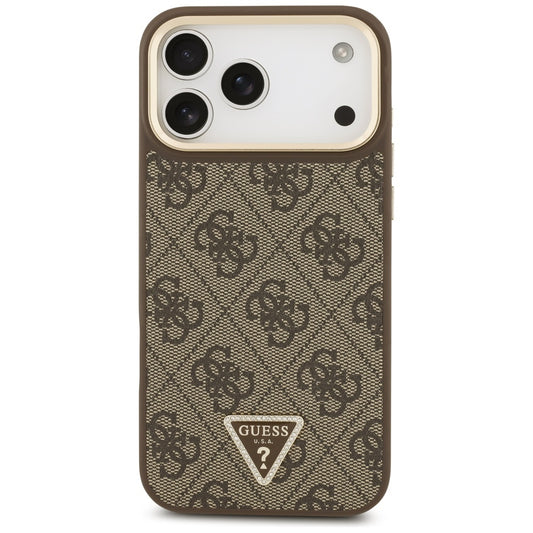 MagSafe-deksel for Apple iPhone 17 Pro Max, Guess, 4G Triangle Logo with Big Strap, Brun