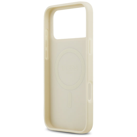 MagSafe-deksel for Apple iPhone 17 Pro Max, Guess, Croco Triangle Logo, Gull