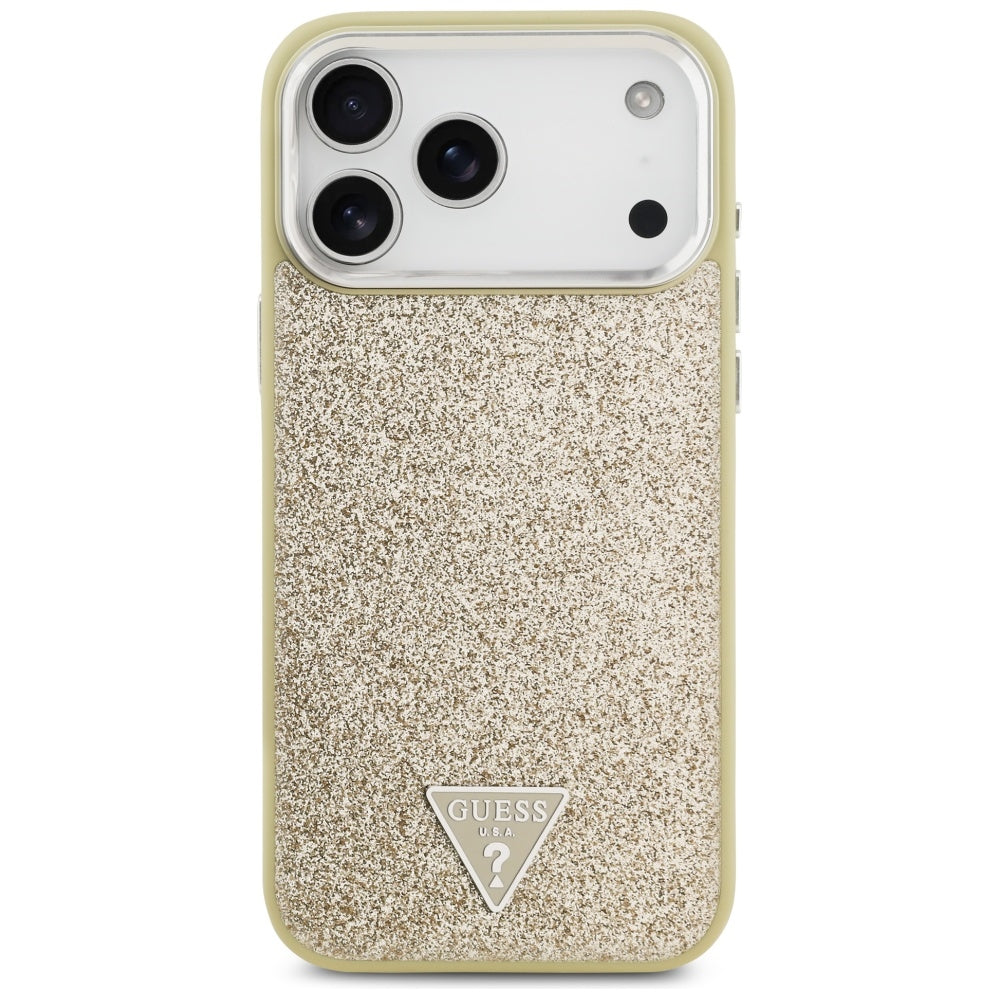 MagSafe-deksel for Apple iPhone 17 Pro Max, Guess, Glitter Triangle Logo, Gull