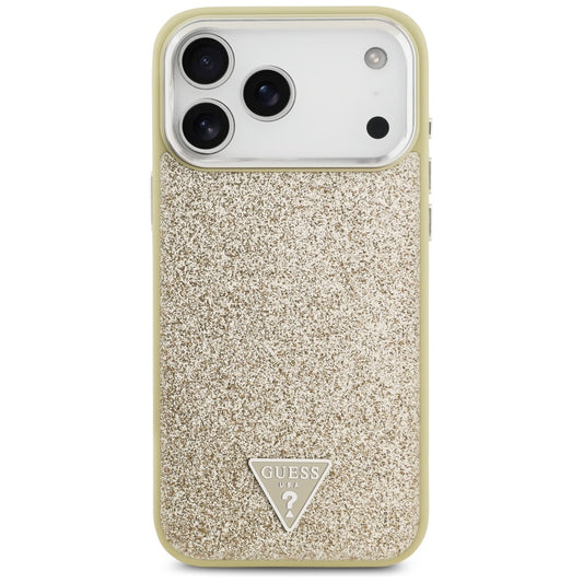 MagSafe-deksel for Apple iPhone 17 Pro Max, Guess, Glitter Triangle Logo, Gull