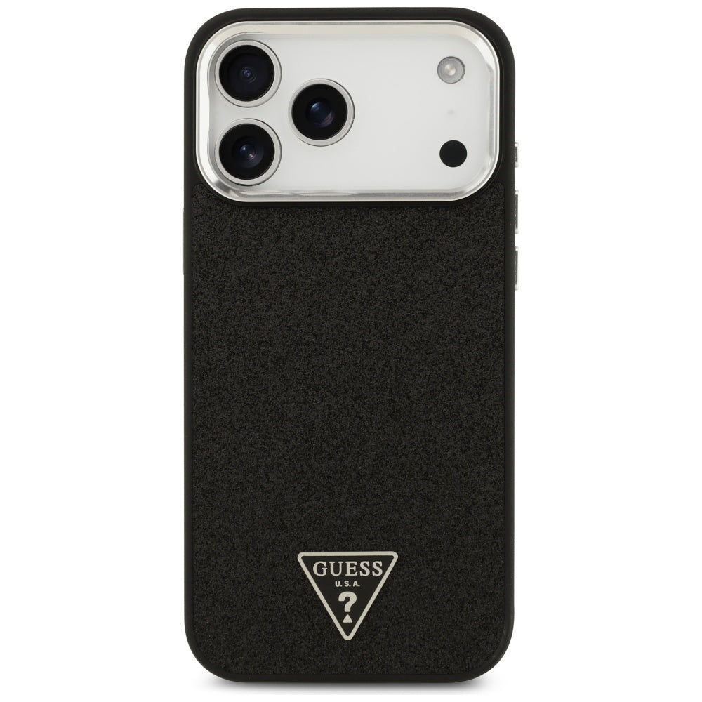 MagSafe-deksel for Apple iPhone 17 Pro Max, Guess, Glitter Triangle Logo, Svart