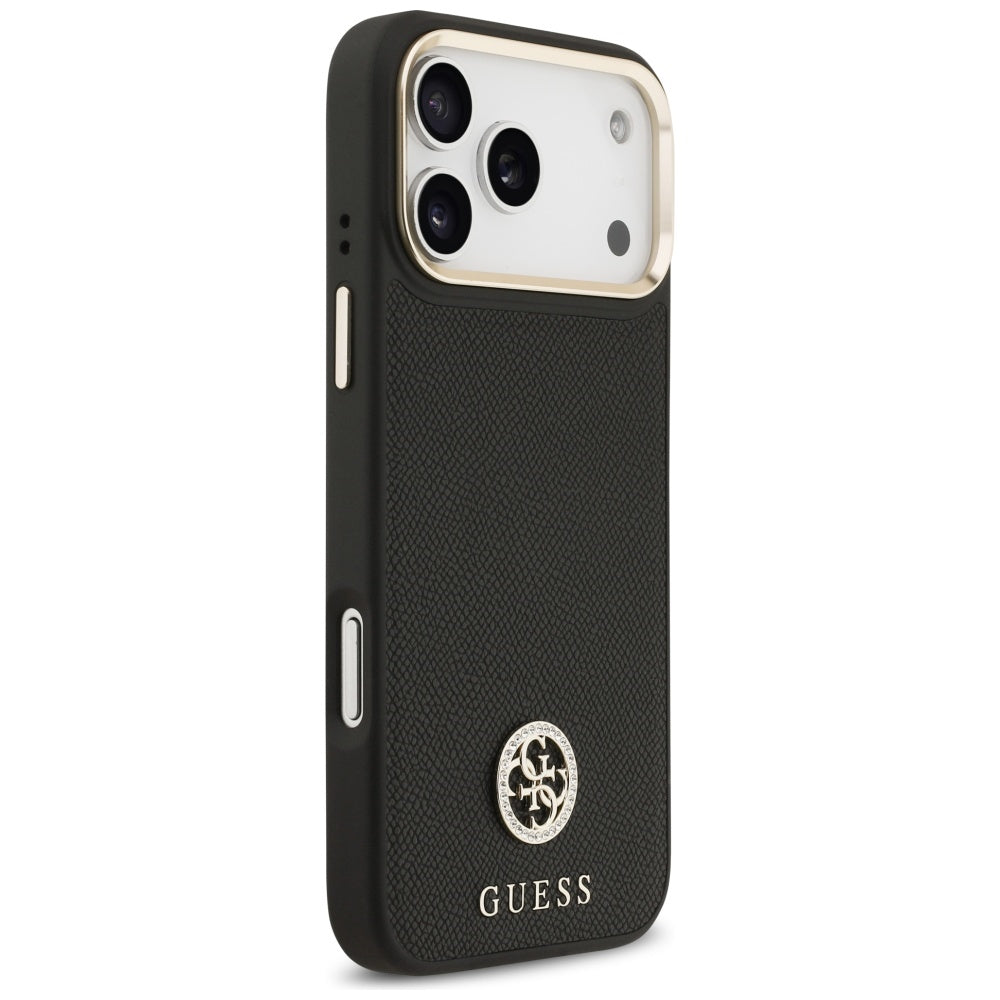 MagSafe-deksel for Apple iPhone 17 Pro Max, Guess, Grained Strass Logo, Svart