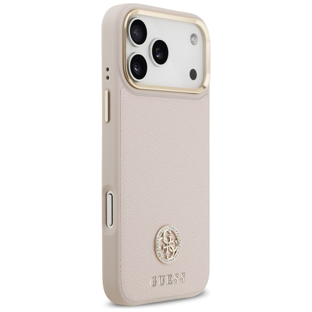 MagSafe-deksel for Apple iPhone 17 Pro Max, Guess, Grained Strass Logo, Rosa