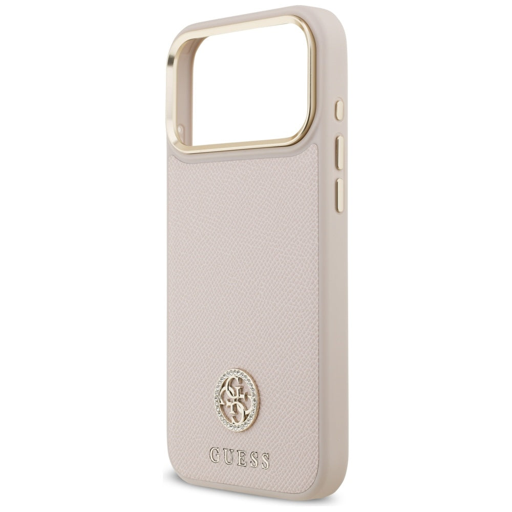 MagSafe-deksel for Apple iPhone 17 Pro Max, Guess, Grained Strass Logo, Rosa