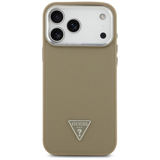 MagSafe-deksel for Apple iPhone 17 Pro Max, Guess, Grained Triangle Logo, Brun
