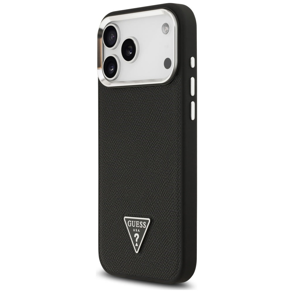 MagSafe-deksel for Apple iPhone 17 Pro Max, Guess, Grained Triangle Logo, Svart